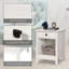 Ensemble de commodes 3 tiroirs 7 pièces avec 2 tables de chevet brun-1013758507