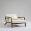 Chaise d'appoint Mid-Century moderne avec structure en bois, chaises de salon rembourrées avec coussin de taille, fauteuil de lecture pour véranda de chambre à coucher-752000417-752000429