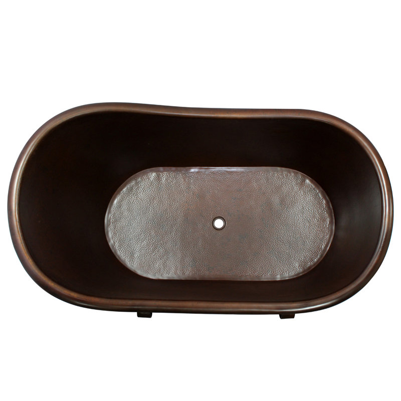 Lilith 67.62'' x 36.75'' Soaking Copper Bathtub