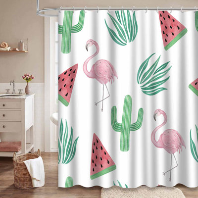 Aquarelle, dessinés à la main, cactus blanc, feuilles, melon d'eau, flamants roses avec 12 crochets