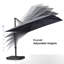 Parasol extérieur rectangulaire en porte-à-faux décalé en aluminium 120 po x 156 po avec base et lumières-905090951