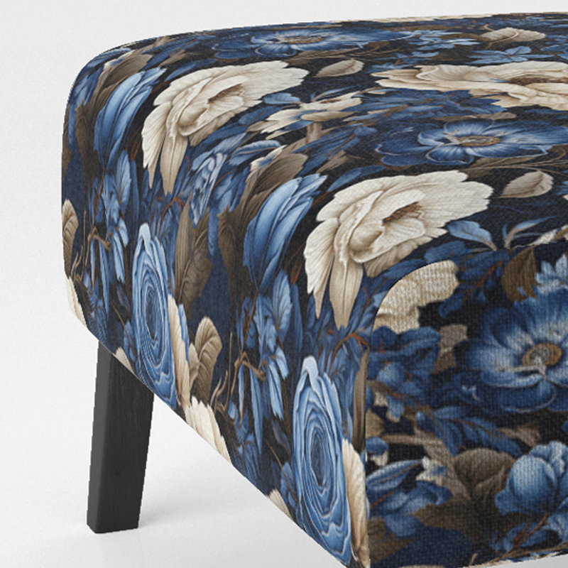 Rustic Victorian Brocade Victorian Pattern - Upholstered Floral Accent Chair Cottage Side Chair