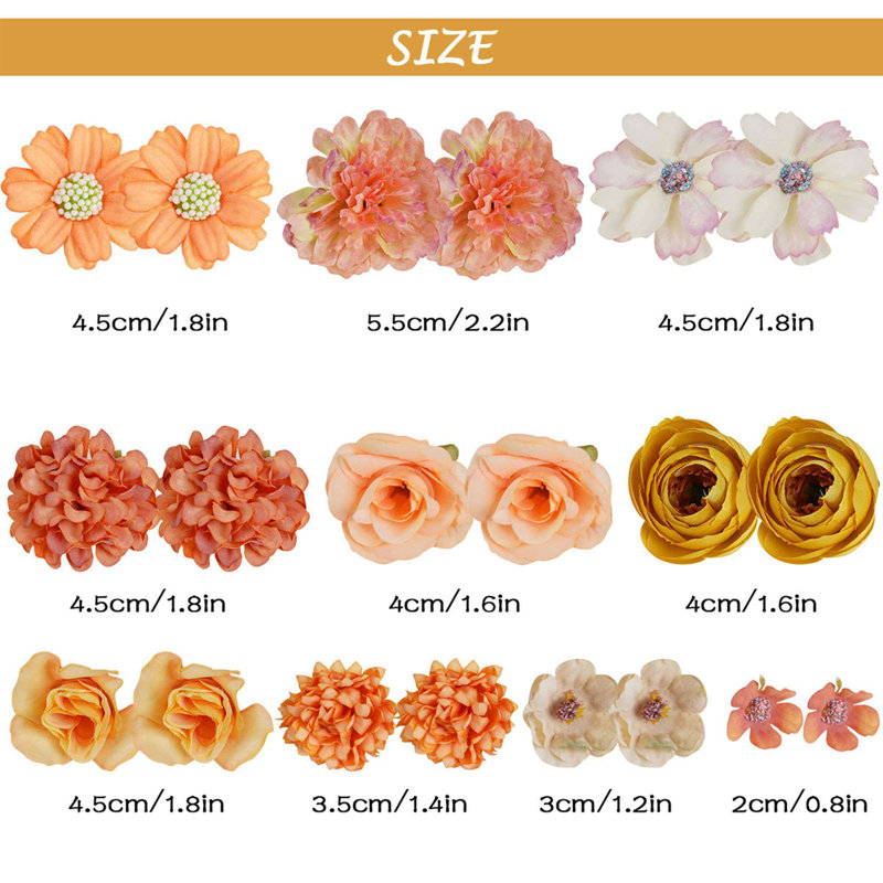 40 pièces de fleurs artificielles avec têtes de fleurs en soie pour décoration de fête de mariage, Blanc