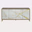 Armoire console à finition marbrée en chêne et champagne