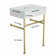 24" Bathroom Console Sink With Overflow,Ceramic Console Sink White Basin Gold Legs