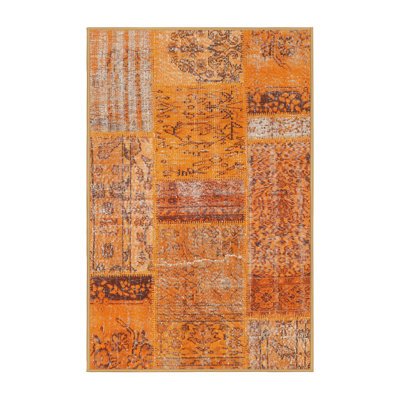 Tapis contemporain orange