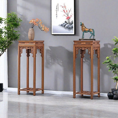 Solid Wood Exquisitely Carved Plant Stands by dujinlong home