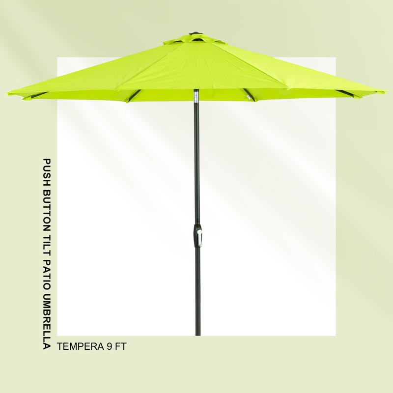 Parasol de patio inclinable 9 pieds, parasol de marché extérieur avec auvent résistant à la décoloration, vitrail de luxe
