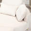 Chaise d'appoint ronde en velours côtelé avec appui-tête réglable, coussins décoratifs et repose-pieds - Canapé-lit convertible pour petits espaces-1137800060