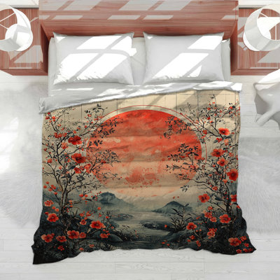 Édredon Sunset Mountains Bedding Landscape Southwestern