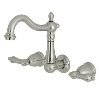 Kingston Brass Heritage Two-Handle 3-Hole Wall Mount Bathroom Faucet