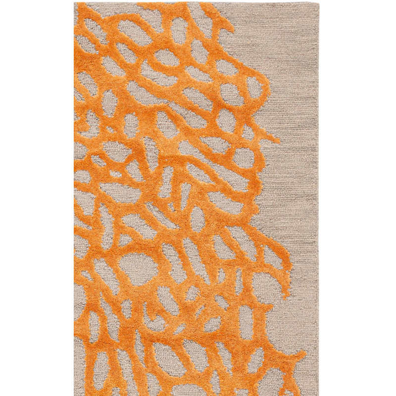 Rigsby Hand Hooked Wool, Viscose Abstract Rug, Square 4'