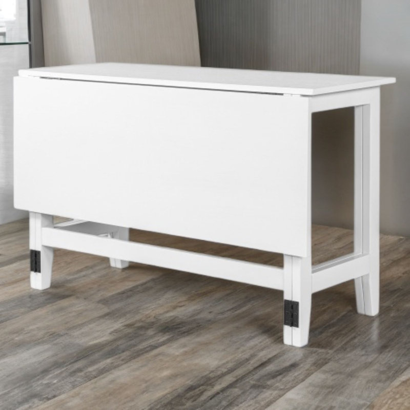 Table de salle à manger à rallonge Farmhouse pour table de cuisine 4, 47 po, Blanc / Blanc