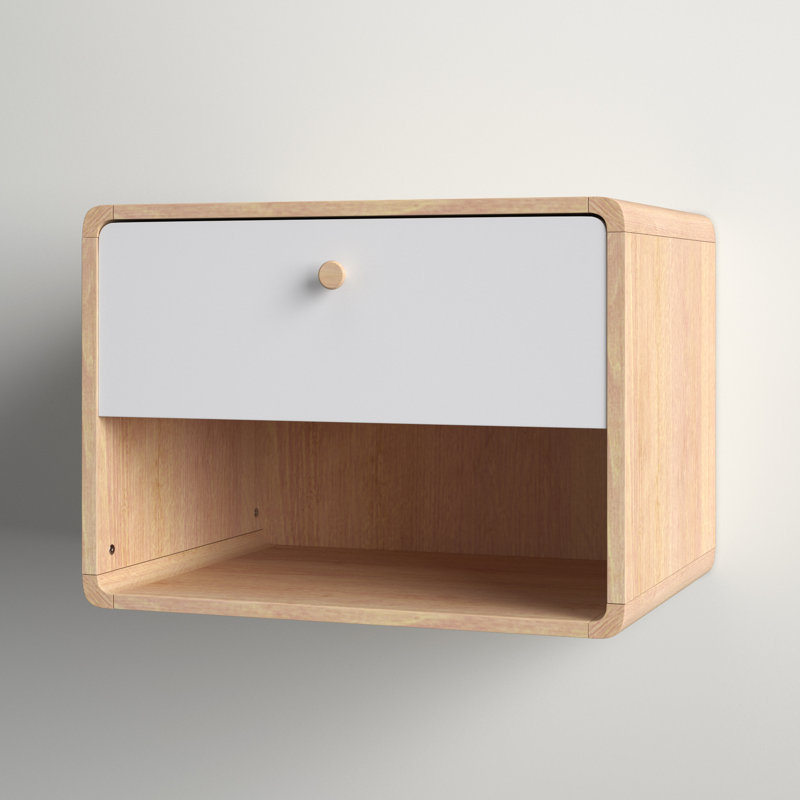 Camryn 51cm W Bedside Table, Oak/White