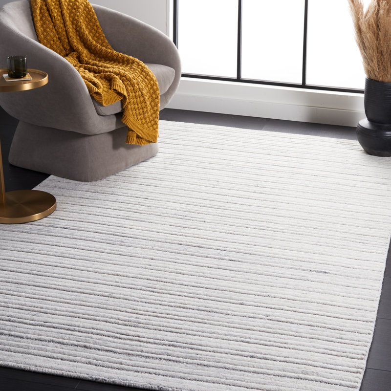 Jennalee Hand Woven Performance Striped Rug, Rectangle 5' x 8'