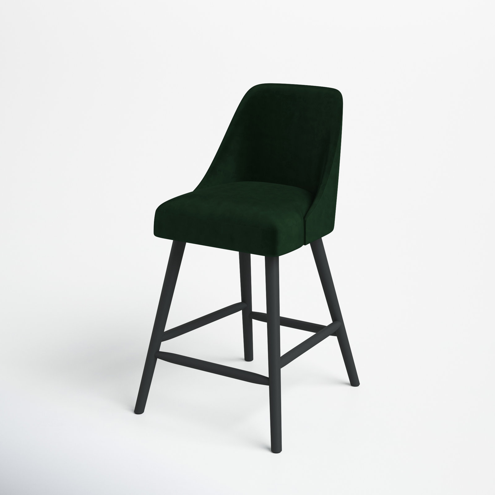 Gallie Bar and Counter Stool, Counter Stool (27" Seat Height), Luxe Emerald Velvet