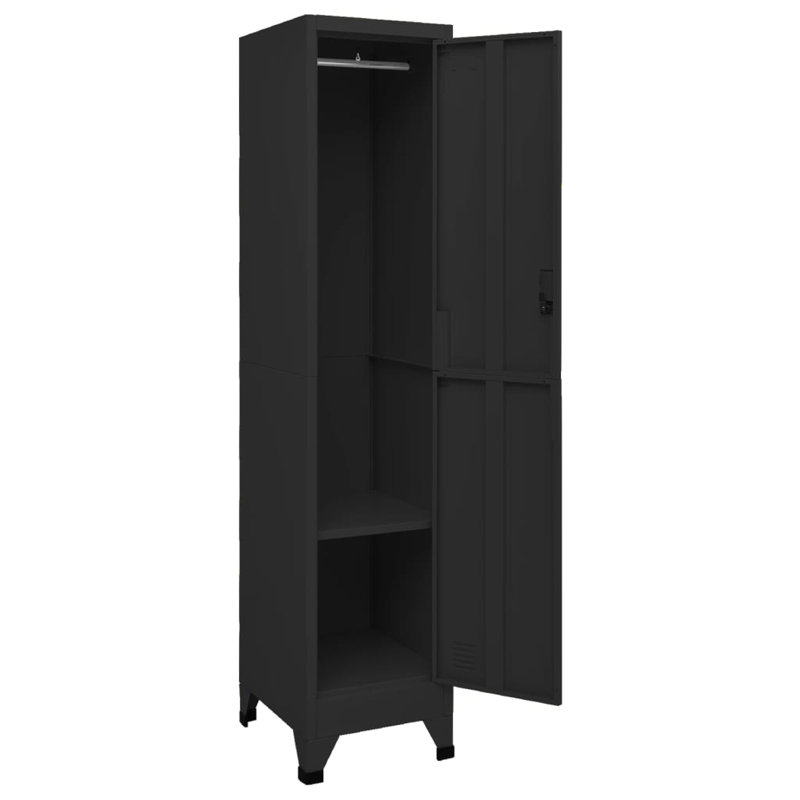 Armoire vestiaire en acier, Noir, 1