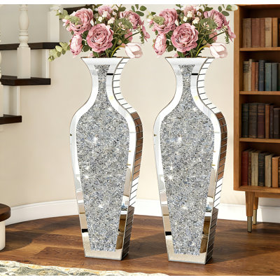28" Handmade Glass Floor Vase