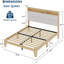 Base de lit Boucle, base de lit avec lumière à DEL RVB et station de charge, tête de lit à 2 niveaux et support de lattes en bois robuste, aucun sommier requis, assemblage facile-1399210703-1399210700