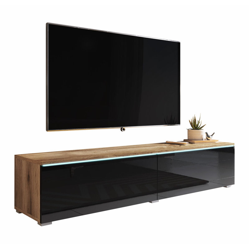 Bahwana TV Stand, Wotan/Gloss Black, 140cm