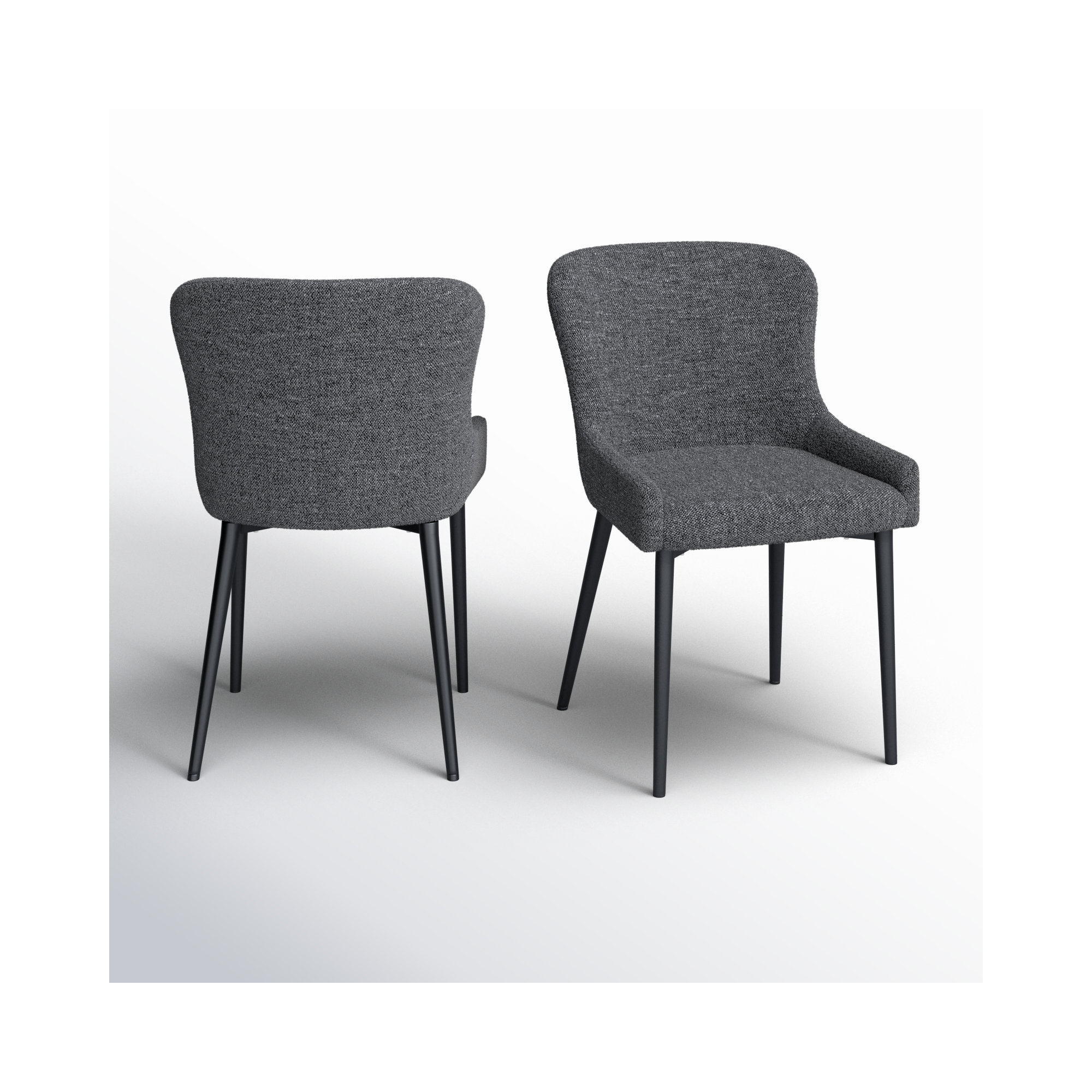 Lucile Boucle Dining Chair, Deep Gray Boucle