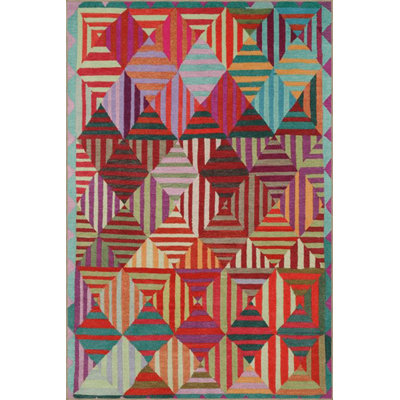 Multi Color Mixed Quadrilateral Geometric Pattern Creative Modern Decorative Machine Washable Area Rug