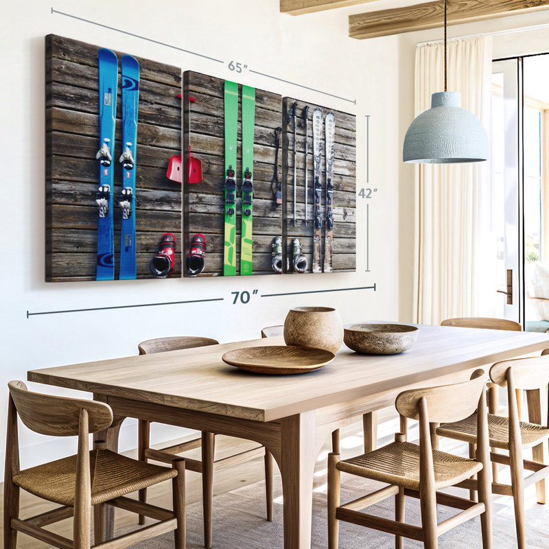 «Ski Gears», 3 pièces sur toile, H 42 po x l 65 po 