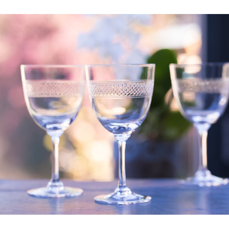 Handmade Hammered Crystal Wine Glass