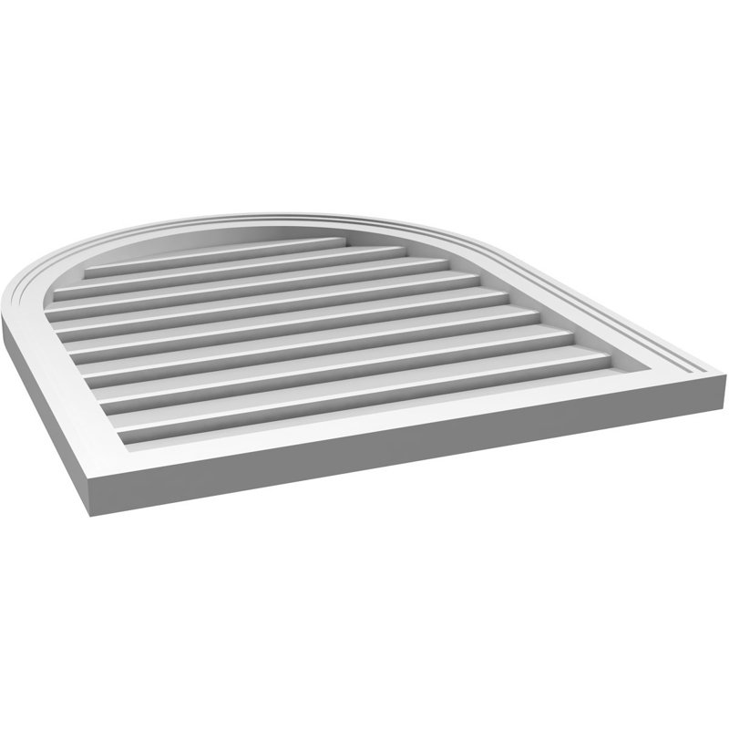 Évent à pignon fonctionnel en uréthane à surface ronde, brun clair, apprêté, 30" H x 26" W x 1.5" D