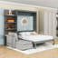 Grand lit escamotable avec canapé et tablettes-1178500477