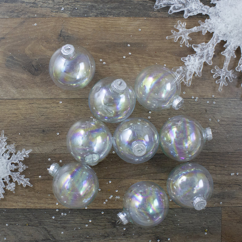 Ornement boule de Noël en verre, Irisé