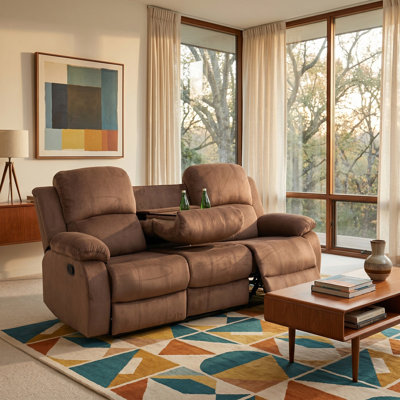 Brown Pineapple Velvet  Manual Recling Sofa