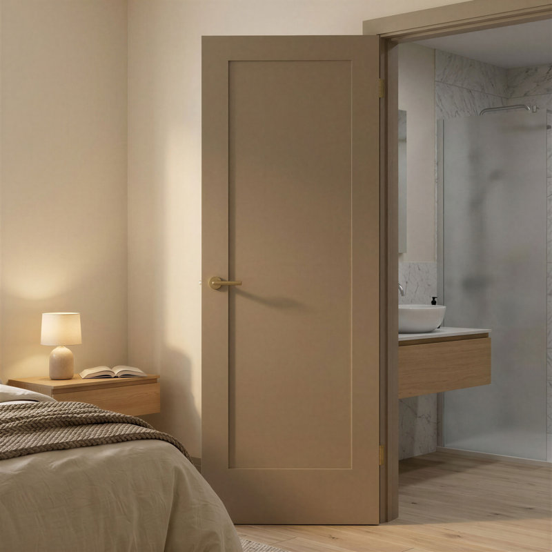 Portes Milette - 1 panneau shaker prémachiné en apprêt blanc | Porte intérieure pleine |Conçue et fabriquée au Canada