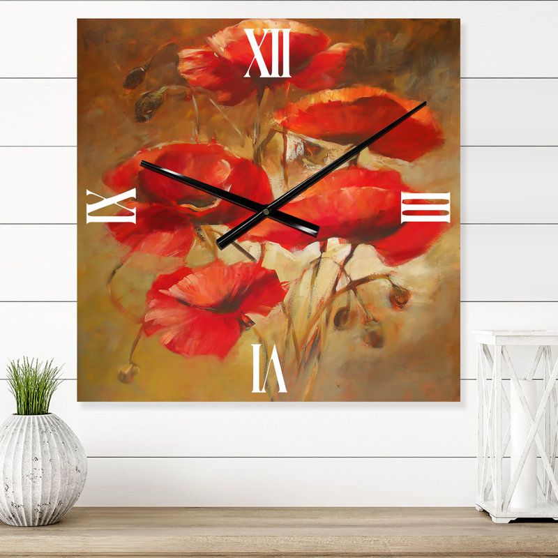 Horloge murale Blossoming Poppies IV, Petit