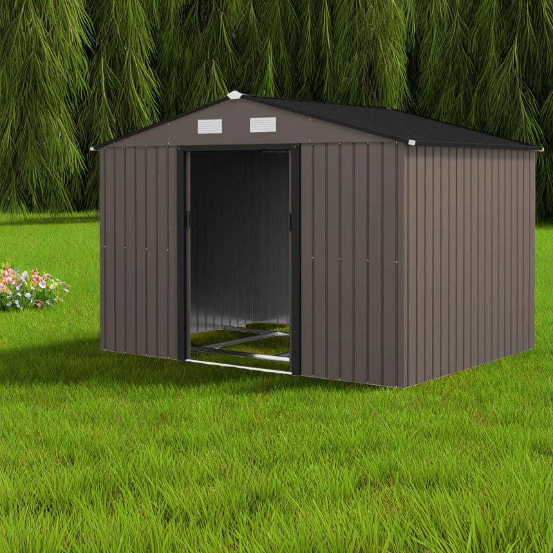 Remises de jardin spacieuses en acier, conception moderne pour le rangement extérieur
