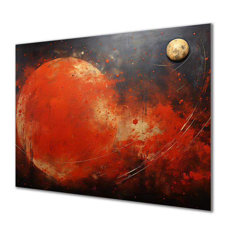 Noir et rouge, planète Mars, H 12 po x l 20 po x P 1 po