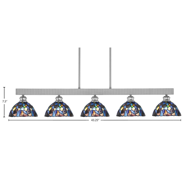 Barre d'éclairage 5 lumières Edge, Nickel brossé