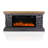 Millwood Pines Terrafab Indoor Electric Fireplace with Remote Control and Timer,TV Stand Fireplace ,Faux Stone Gray-1461004621