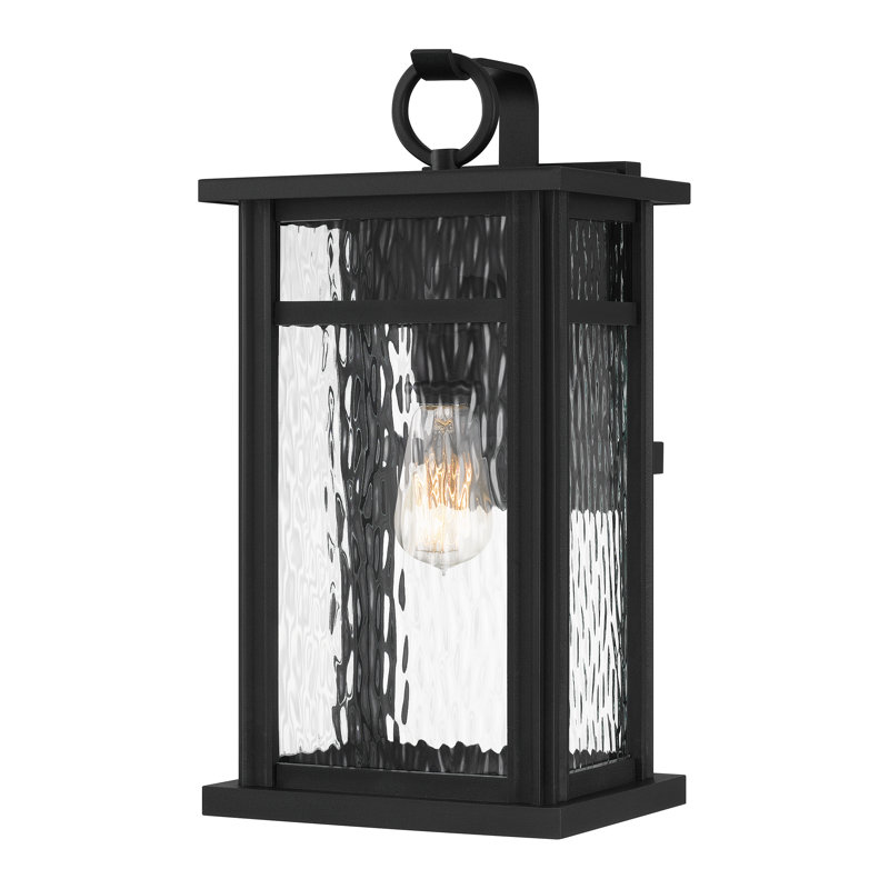 Lanterne murale d'extérieur noire Moira, H 17,5 po x l 9,25 po x P 8,5 po
