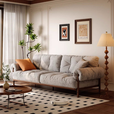 Petit canapé droit en lin pour petit appartement