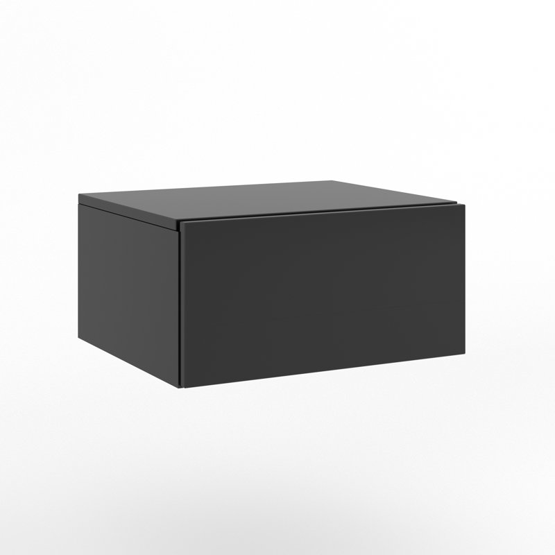 Mirazo 43cm W Manufactured Wood Bedside Table, Black