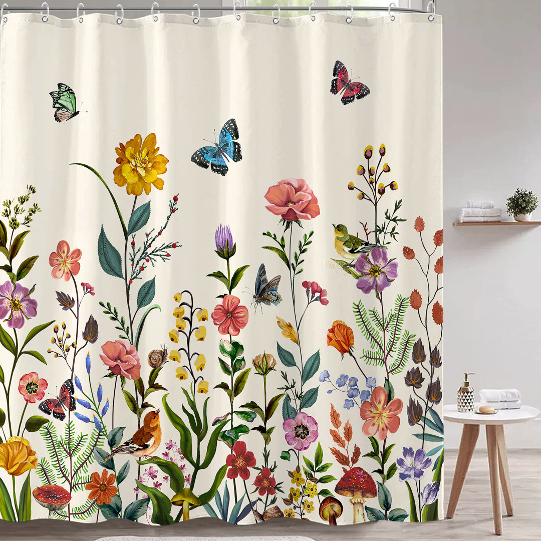 Abstract Shower Curtain with Hooks Included East Urban Home