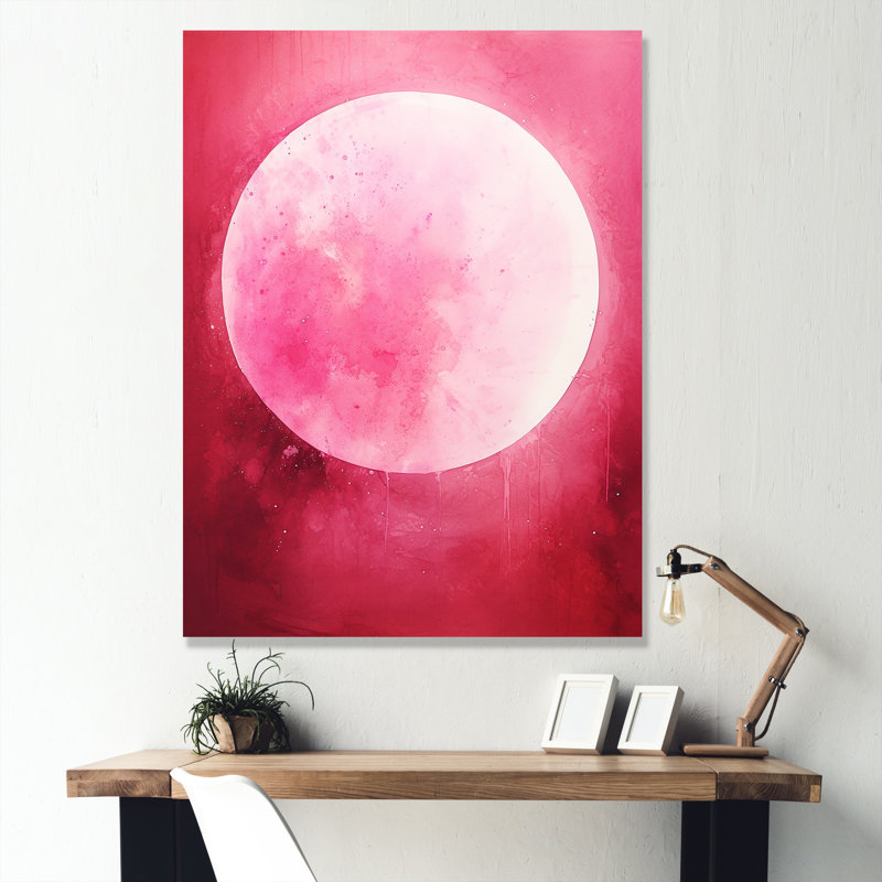 " Magenta Mercury Solar System ", Wrapped Canvas, 32" H x 24" W x 1" D