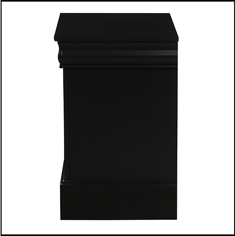 2-Drawer Nightstand, Black