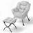 Upholstered Lazy Chair with Ottoman, Modern Accent Lounge Chair Reading Armchair with Footrest and Side Pocket-1083200952