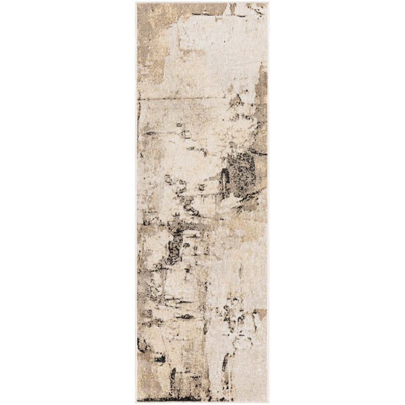 17 Stories Weiler Machine Washable Mocha Modern Indoor Rug, Runner 2' x 6'