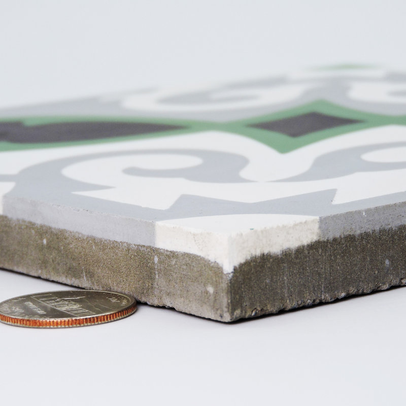 Agadir 8 in. x 8 in. Honed Tile, Black/Gray/Green