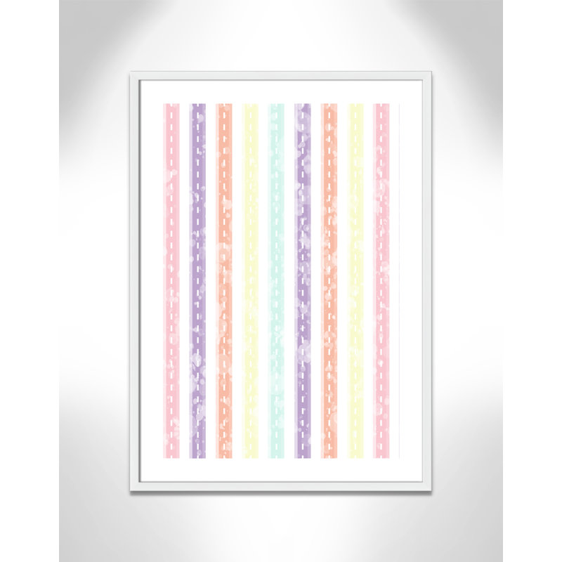 Adhésif décoratif Whimsical Stripe, H 35,5 po x l 25,5 po x P 1,1875 po, Encadré de boîte blanc