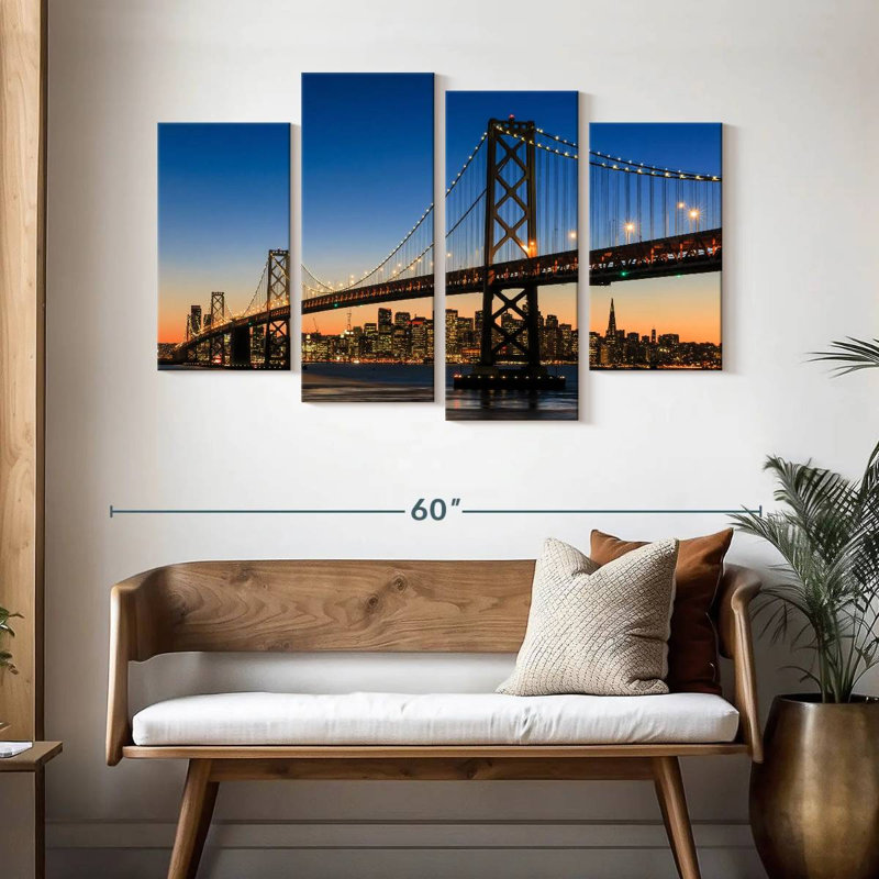 Lilie sf Bay Bridge Blue Hour, H 32 po x l 52 po