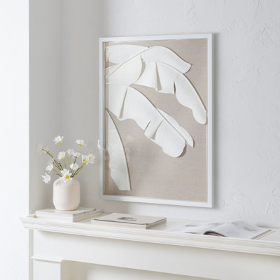 Leaf Tamara Box Wall Decor, Botanical Leaf Design, Framed Decorative Display